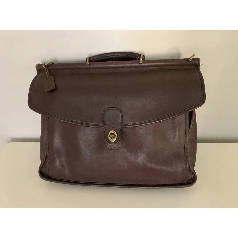 Vintage Coach Beekman Briefcase Shoulder Bag 5266 USA Brown Leather